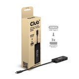 Club 3D Hub USB-C vers triple DisplayPort MST (noir, 4K60 Hz)