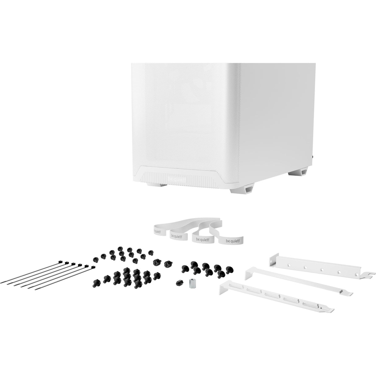 Soyez silencieux! boîtier tour midi pure base 501 lx (blanc | 2x USB-A | 1x USB-C | RGB | verre trempé)