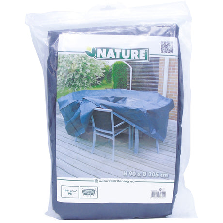Couverture de meubles de jardin nature pour la table ronde et les chaises