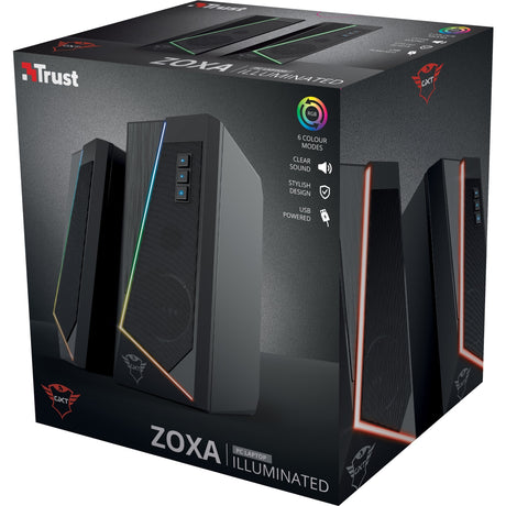 Trust GXT 609 Zoxa ensemble d'enceintes éclairées RVB Enceinte PC (noir, LED RVB)