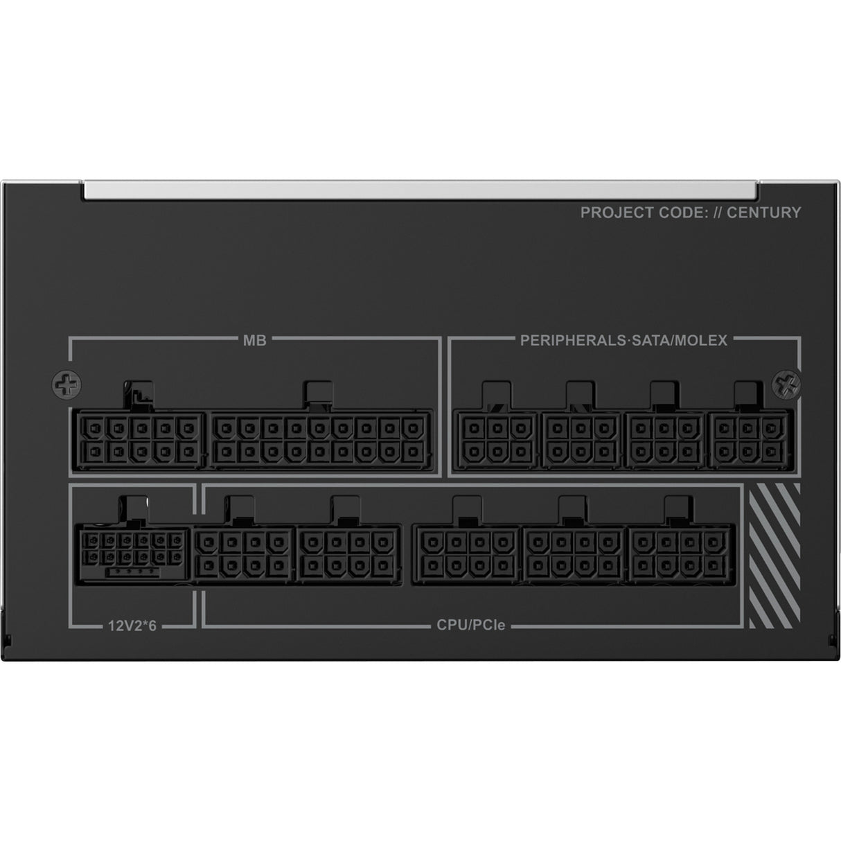 Alimentation modulaire Montech Century II de 1 200 watts (argent, 1x 12v-2x6, 6x PCIe)