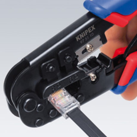 Knipex pince à sertir pour fiches western brunies avec poignées multi-composants 190 mm - 975110