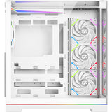 Boîtier tour midi Xyz PC Gear Tesseract A-RGB (blanc | 2x USB-A | 1x USB-C | RVB | Verre trempé)