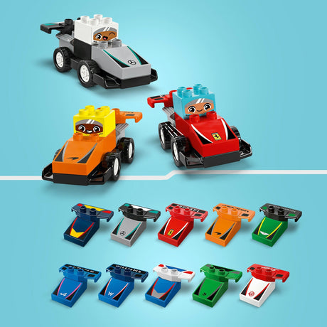 Lego duplo town 10445 voitures de course et pilotes de l'équipe f1