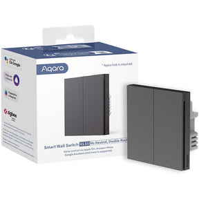 Aqara interrupteur mural intelligent h1 double interrupteur (anthracite, zigbee 3.0)