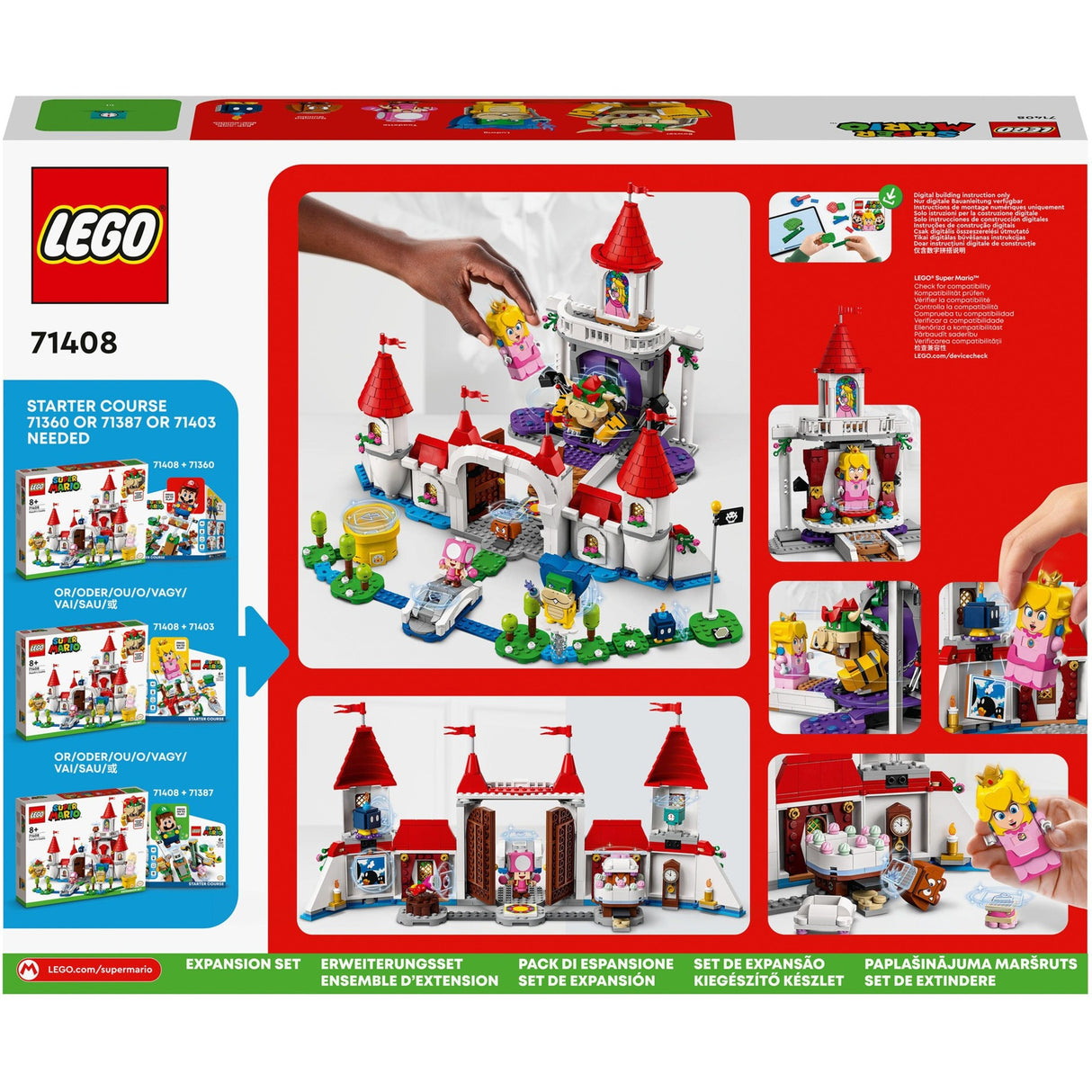 Lego Super Mario - Ensemble d'extension : Jouet de construction du château de Peach (71408)