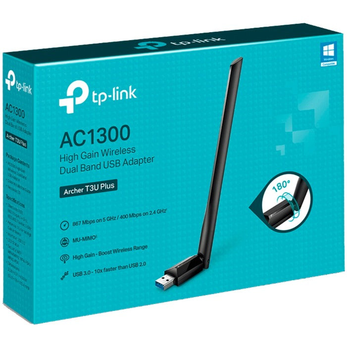 Adaptateur tp-link archer t3u plus wlan (noir)