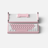 Iqunix ez63 clavier de jeu à interrupteur magnétique rose (blanc, disposition américaine (qwerty), gateron jade pro, 60 %, rgb, touches pbt double shot)
