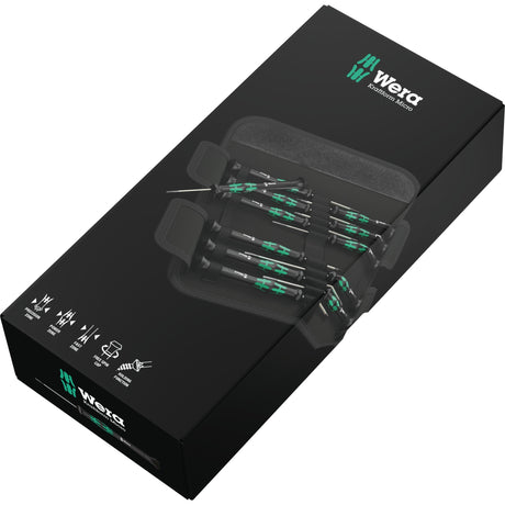 Wera kraftform 12sb1 jeu de micro-tournevis (noir vert, pour appareils électriques)