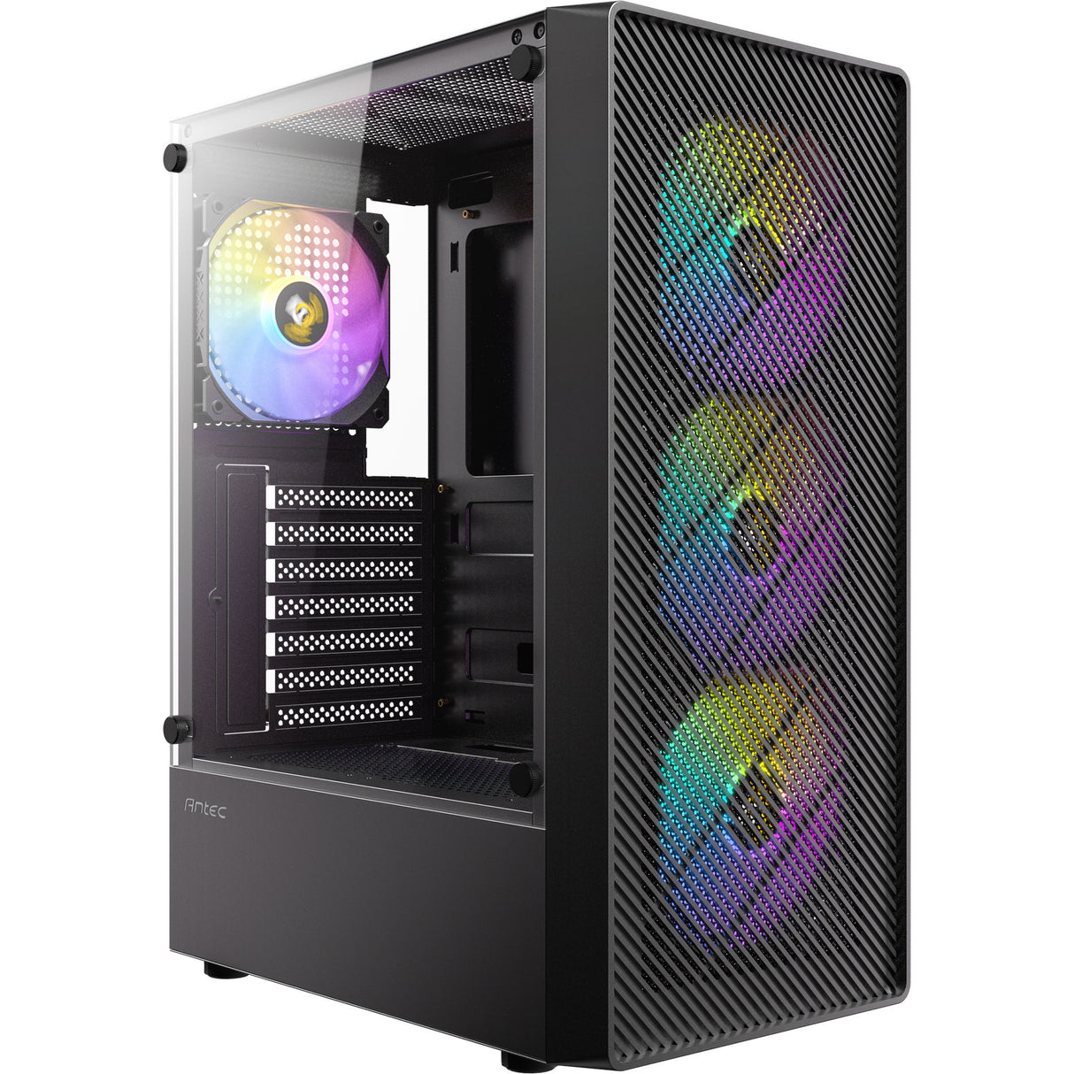 Boîtier tour midi Antec ax26 rgb Elite (noir | 3x USB-A | verre trempé)