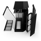 Boîtier tour midi Nzxt h9 flow rgb (noir (mat) | 2x usb-a | 1x usb-c | rgb | verre trempé)