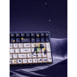 Clavier de jeu mécanique Iqunix F97 Starry Tryst RGB (bleu foncé, disposition américaine (QWERTY), rose silencieuse Iqunix, 96 %, LED RVB, remplaçables à chaud, PBT, 2,4 GHz | Bluetooth 5.1 | USB-C)