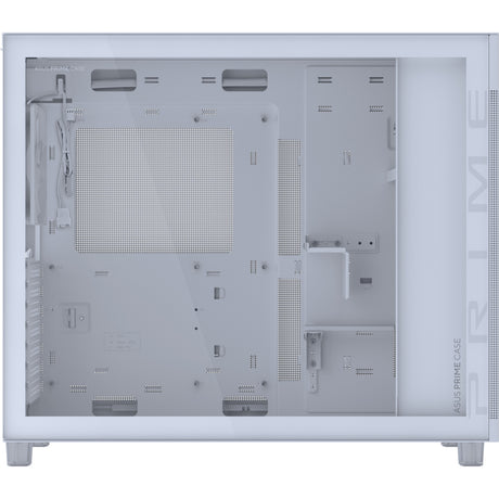 Asus Prime Ap303 - Boîtier tour midi avec panneau en verre trempé (Blanc | 2x USB-A | 1x USB-C | Verre trempé)