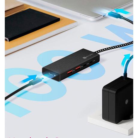 Icy box ib-hub1436-cpd hub USB (noir, 2x USB-A, 2x USB-C)