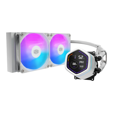 Cooler master masterliquid core nex digital 240, refroidissement à eau blanche (blanc, argb)