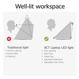 Act Connectivity Barre lumineuse LED à clipser pour ordinateur portable à intensité variable (noir, alimenté par USB, 3000 K-6500 K)