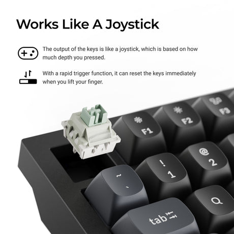 Clavier à interrupteur magnétique Keychron q6 he 8k (noir, disposition américaine (qwerty), lime ultra-rapide, 100%, rgb, hot swap, 8k)
