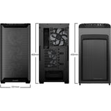 Soyez silencieux! boîtier tour midi pure base 501 lx (noir | 2x USB-A | 1x USB-C | RGB | verre trempé)