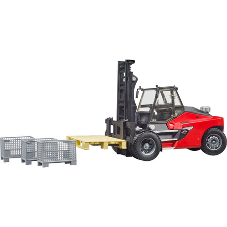 Chariot élévateur Bruder Linde HT160 - avec palette et 3 caisses - capacité de chargement de 16 tonnes