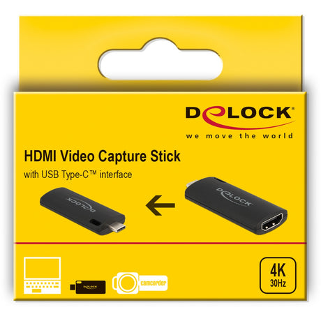 Delock Adaptateur USB-C pour clé de capture vidéo HDMI (noir)