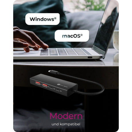 Icy box ib-hub1436-cpd hub USB (noir, 2x USB-A, 2x USB-C)