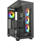 Boîtier tour midi Sharkoon Elite Shark CA500 (noir | 2x USB-A | 1x USB-C | RVB | verre trempé)