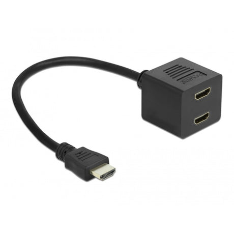 Delock Répartiteur HDMI haute vitesse avec Ethernet 1x mâle vers 2x femelle (noir)