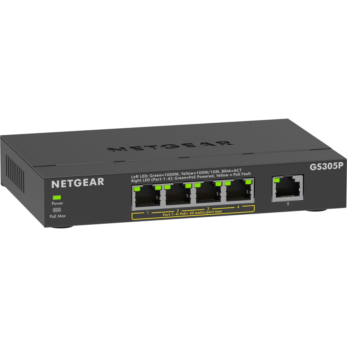 Commutateur non géré Netgear 5 ports poe+ gigabit ethernet soho