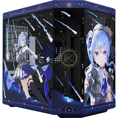 Boîtier tour midi Hyte hoshimachi suisei y70 (bleu | 2x USB-A | 1x USB-C | verre trempé)