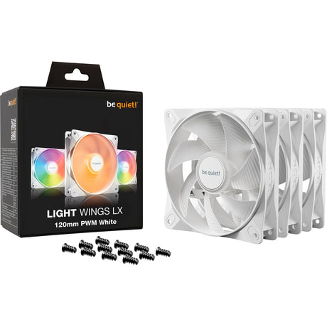 Soyez silencieux! Light Wings LX PWM RVB Ventilateurs de boîtier (Blanc, 3 pièces, 120 x 120 x 25 mm)