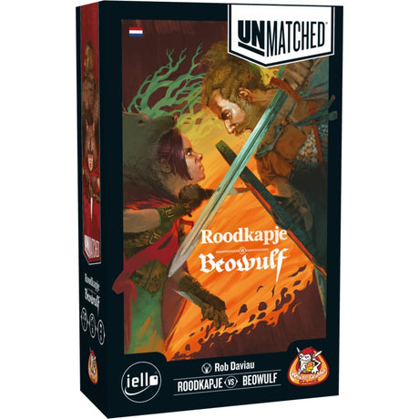 Jeux de gobelins blancs inégalés : jeu de société Le Petit Chaperon Rouge vs Beowulf (néerlandais, 2 joueurs, 20 minutes, à partir de 10 ans)