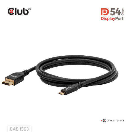 Câble bidirectionnel Club 3D USB-C vers DisplayPort 2.1 DP54, 8K120Hz 2 m (noir)