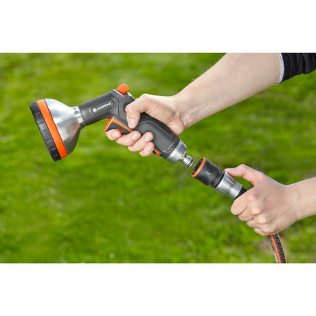 Gardena arrêt d'eau premium 13 mm (1 2 ), connecteur de tuyau 15 mm (5 8 ) (gris argent, 18253-50)