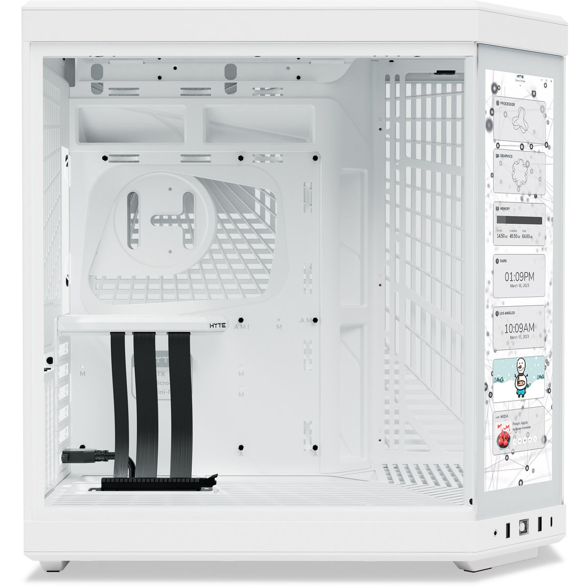 Boîtier tour midi Hyte y70 touch infinite (blanc | 2x USB-A | 1x USB-C | verre trempé)