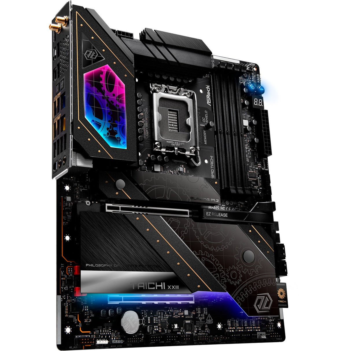 Carte mère Asrock Z890 Taichi Socket 1851 (noir, RAID, 5 Go-LAN, 2,5 Go-LAN, Wi-Fi 7, BT, Sound, ATX)