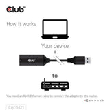 Adaptateur Club 3D USB-A vers RJ45 Ethernet 5 Gbit/s (noir)