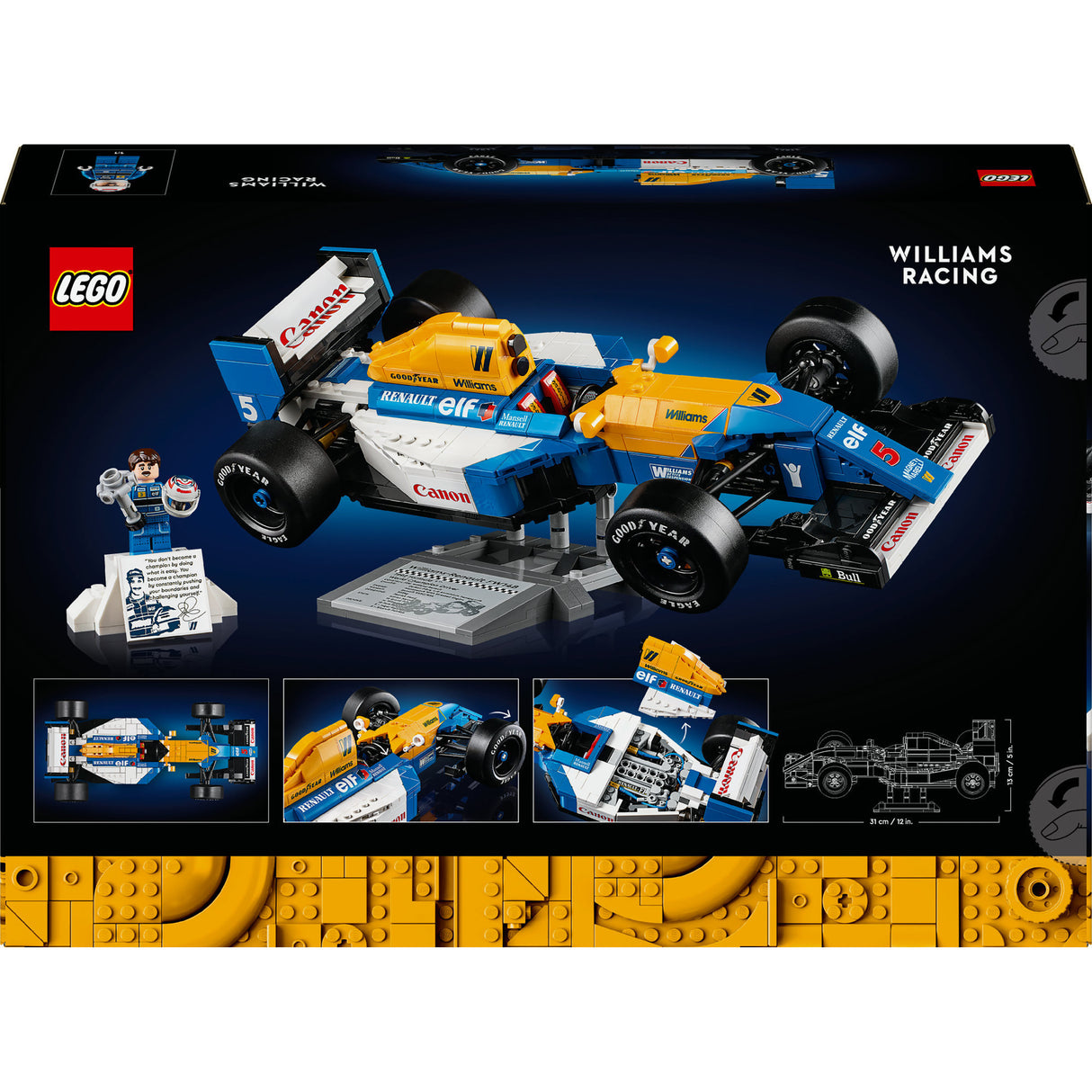 Icônes Lego 10353 Williams Racing FW14B et Nigel Mansell