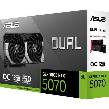 Carte graphique Asus Dual GeForce RTX 5070 OC (DLSS 4, 3x Display Port, 1x HDMI 2.1)
