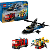 Lego city 60462 remix d'un hélicoptère, d'un camion de pompiers et d'un sous-marin