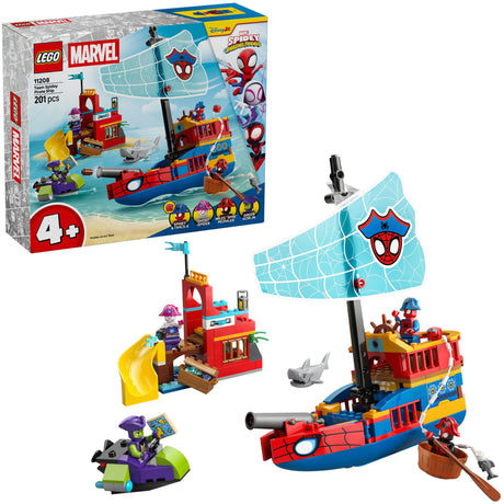 Lego Marvel - Jouet de construction de bateau pirate Team Spidey (11208)