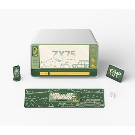 Clavier mécanique sans fil de camping Iqunix zx75 (vert, disposition américaine (QWERTY), Iqunix Moonstone Turbo, 75 %, LED RVB, remplaçable à chaud, PBT double injection, 2,4 GHz | Bluetooth 5.1 | USB-C)