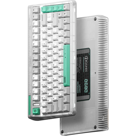 Clavier mécanique sans fil Iqunix OG80 (gris, disposition américaine (QWERTY), Cherry MX Brown, 80 % (TKL), LED RVB, remplaçables à chaud, PBT, 2,4 GHz | Bluetooth 5.1 | USB-C)