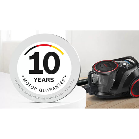 Aspirateur sans sac Bosch série 6 bgs41pow1 (noir rouge)