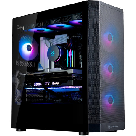 Boîtier Silverstone Fara 514x Midi Tower (noir | 2x USB-A | 1x USB-C | RVB | verre trempé)