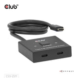 Club 3D USB-C bidirectionnel vidéo + données + commutateur PD commutateur USB (noir)