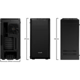 Soyez silencieux! boîtier tour midi pure base 600 window (noir | 2x USB-A | verre trempé)