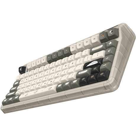 Clavier mécanique sans fil Iqunix og80 auto-stoppeur (gris, disposition américaine (qwerty), rouge silencieux cerise mx, 80 % (tkl), LED RVB, échangeable à chaud, pbt, 2,4 GHz | Bluetooth 5.1 | USB-C)