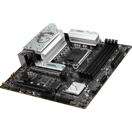 Carte mère MSI B760M Gaming Plus WiFi Socket 1700 (noir argent, RAID, 2,5 Go LAN, Wi-Fi 6e, BT, Sound, µATX)