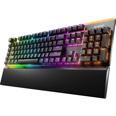 Soyez silencieux! Clavier de jeu mécanique RVB linéaire silencieux à montage léger (noir, disposition américaine (qwerty), linéaire silencieux, 100 %, argb, touches pbt à double prise)