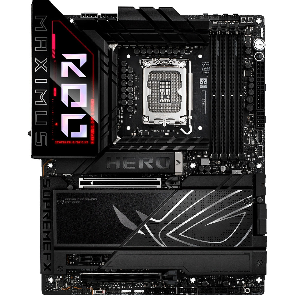 Carte mère Asus Rrog Maximus Z890 Hero Socket 1851 (noir, RAID, 2,5 Go-LAN, 5 Go-LAN, Wi-Fi 7, BT, Sound, ATX)